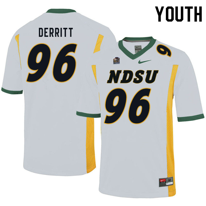 Youth #96 Javier Derritt North Dakota State Bison College Football Jerseys Sale-White